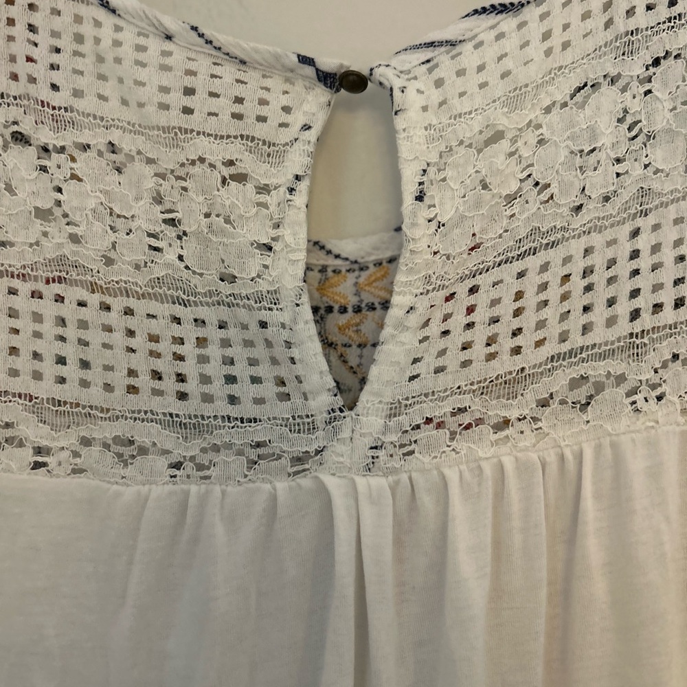 Knox Rose Boho Embroidered Blouse Flutter Sleeve Plus XXL Lightweight Lace - Picture 8 of 11